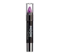 Moon Glow Neon UV Glitter Bâton de peinture pour le visage/crayon de maquillage pour le visage et le corps - Brille brillamment sous un éclairage UV, Violet, 3,5 g