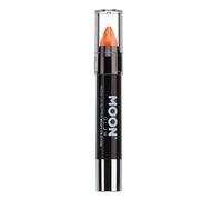 Moon Glow Neon UV Glitter Bâton de peinture pour le visage/crayon de maquillage pour le visage et le corps - Brille brillamment sous un éclairage UV, Orange, 3,5 g