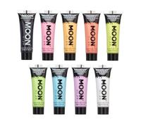 Moon Glow Néon UV intense Peinture pour le visage et le corps - 12 ml (lot de 9)