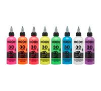 Moon Glow Neon UV Peinture pour tissu - Peinture pour tissu pour vêtements, t-shirts, sacs, chaussures et toile, multicolore, 125 ml (lot de 8)