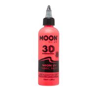 Moon Glow Peinture tissu néon UV 3D - Peinture tissu pour vêtements, t-shirts, sacs, chaussures et toile, rouge foncé, 125 ml (lot de 1)