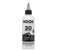 Moon Glow Peinture tissu néon UV 3D - Peinture tissu pour vêtements, t-shirts, sacs, chaussures et toile, blanc, 125 ml (lot de 1)