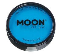 Moon Glow Pots à Gâteaux Pro Intense Neon UV Peinture pour le visage et le corps - Maquillage professionnel à base d'eau pour adultes et enfants, Bleu intense, 36 g
