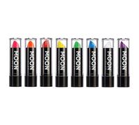 Moon Glow - Rouge à Lèvres Coloré Néon Brillant - Brille Sous Les Rayons UV, Bleu/Orange/Rouge, 8 Pièces (Pack de 1)