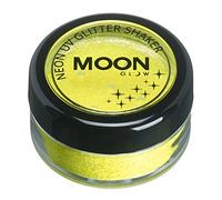 Moon Glow Shaker à paillettes UV néon - Brille brillamment sous un éclairage UV, Jaune, 5 g