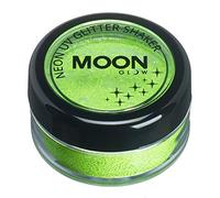 Moon Glow Shaker à paillettes UV néon - Brille brillamment sous un éclairage UV, Vert, 5 g