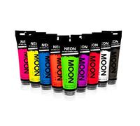 Moon Glow Supersize Neon UV Peinture pour le visage et le corps - avec applicateur éponge, 75 ml (lot de 9)
