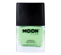 Moon Glow Vernis à ongles UV néon - Vernis à ongles néon brillant - Brille sous les rayons UV, vert pastel, 10 ml (lot de 1)