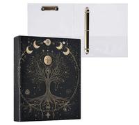 Moon Golden Lot de 2 classeurs à 3 anneaux avec porte-bloc 200 feuilles Doré 3,8 cm