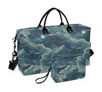 Moon is Hidden in Clouds Surrounded by Stars. Sac de voyage de nuit Sac de voyage Sac de week-end Sac de sport avec sangle réglable pour voyage en avion Grande capacité