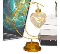 Moon Lamp - Lampe de table en forme de de lune, lampe de chevet LED | Alimentation USB et batterie, blanc chaud à intensité variable, veilleuse pour décoration et chambre à coucher, 26 x 16