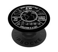 Moon Landing Changement Climate Change Evolution is True Science PopSockets PopGrip Adhésif