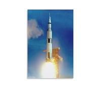 Moon Landing NASA Saturne V Apollo 11 (9) - Impression sur toile - Décoration murale - 40 x 60 cm
