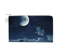 Moon Light New York City Porte-monnaie avec porte-clés mignon porte-monnaie portable avec fermeture éclair pour homme et femme, style, taille unique, floral, Style :, Taille unique, Motif floral