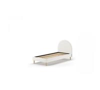 Vipack Lit enfant Moon en bois avec sommier 90 x 200 cm Blanc bouclé