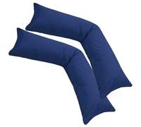 Moon Lot de 2 housses de coussin Traversin en jersey 100% coton Taie d'oreiller Coussin d'allaitement, bleu foncé, 2er Pack 40x200