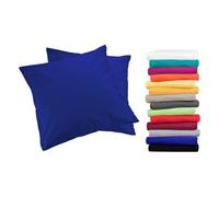 Moon Lot de 2 Luxury Linon Taie d'oreiller Housse de coussin avec reißverschluß100% coton, Coton, bleu roi, 40x40