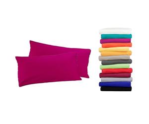 Moon Lot de 2 Luxury Linon Taie d'oreiller Housse de coussin avec reißverschluß100% coton, Coton, rose bonbon, 40 x 60