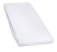 Moon -Luxury Drap-housse 90 x 200 - 100 x 220 cm, en jersey de coton, blanc, pour lit à sommier tapissier, 230 g/m²
