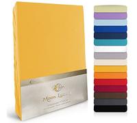 Moon Luxury Drap Housse Drap Housse en jersey stretch 230 g/m² pour lit à eau, lit à sommier tapissier et les matelas, Coton, Maïs, 90x200-100x220