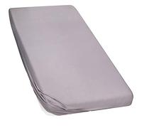 Moon -Luxury Drap-housse en jersey stretch pour lit à sommier tapissier 97 % coton Mako 3 % élasthanne 230 g/m² Graphite 90 x 200 cm - 100 x 220 cm