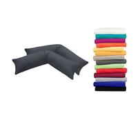 Moon Luxury Linon Lot de 2 housses de coussin pour coussin de positionnement latéral - 100 % coton - 40 x 200 cm - Anthracite