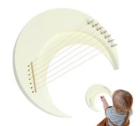 Moon Lyre - Instrument de jeu de musique traditionnel en bois 7 cordes, collection premium avec pochette de transport compacte pour musiciens, récital, salle de classe