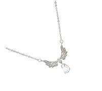 Moon Necklace Women Unique Gemstone Pendant Comfortable Clavicle Chain for Mother Daughter Wife Friends