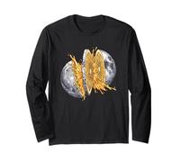 Moon Orange Slice Fresh Juice Splash - Art Spatial surréaliste Manche Longue