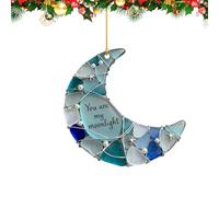 Moon Ornament, Romantic Translucent Acrylic Decor 3x3x1 Inches, Elegant Lightweight Hanging Decoration, for Couple Family Birthday Holiday Home Window Door, in Clear