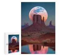 Moon Over Monument Valley Puzzle 1000 Pièces Educa Jouet en Bois Cadeau Unique Décoration Intérieure Jeu Éducatif Challenge Toy Adultes Et Enfants À Partir De 14 Ans 1000 PCS