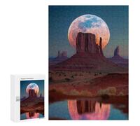 Moon Over Monument Valley Puzzle 300 Pièces Educa Jouet en Bois Cadeau Unique Décoration Intérieure Jeu Éducatif Challenge Toy Adultes Et Enfants À Partir De 14 Ans 300 PCS
