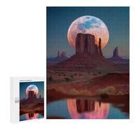 Moon Over Monument Valley Puzzle 500 Pièces Educa Jouet en Bois Cadeau Unique Décoration Intérieure Jeu Éducatif Challenge Toy Adultes Et Enfants À Partir De 14 Ans 500 PCS