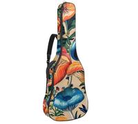 Moon Phase Housse de protection rembourrée pour guitare acoustique Motif arbre de vie Nature Fleur Fleur Papillon, Multicolore 06, 42.9x16.9x4.7 in, Sac à dos décontracté
