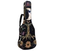 Moon Phase Housse de protection rembourrée pour guitare acoustique Motif arbre de vie Nature Fleur Fleur Papillon, Multicolore 01., 42.9x16.9x4.7 in, Sac à dos décontracté