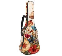 Moon Phase Housse de protection rembourrée pour guitare acoustique Motif arbre de vie Nature Fleur Fleur Papillon, Multicolore 03., 42.9x16.9x4.7 in, Sac à dos décontracté