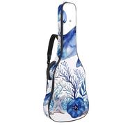Moon Phase Housse de protection rembourrée pour guitare acoustique Motif arbre de vie Nature Fleur Fleur Papillon, Multicolore 09, 42.9x16.9x4.7 in, Sac à dos décontracté