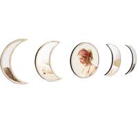 Moon Phase Mirrors Set Of 5 Moon Phase Mirrors Wall Decor For Bedroom Boho Natural Scandinavian Style Wall Decor
