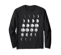 Moon Phases Graphic - Lunar Cycle Design, Astronomy Gift Manche Longue