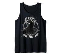 Moon Phases Witch Black Cat Pagan Wicca Wiccan Halloween Débardeur