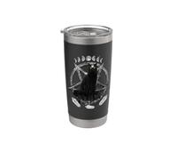 Moon Phases Witch Black Cat Pagan Wicca Wiccan Halloween Gobelet isotherme en acier inoxydable double paroi