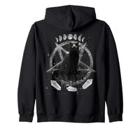 Moon Phases Witch Black Cat Pagan Wicca Wiccan Halloween Sweat à Capuche