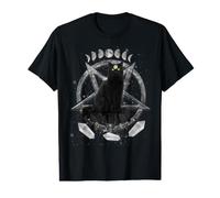 Moon Phases Witch Black Cat Pagan Wicca Wiccan Halloween T-Shirt Graphique avec Valeur