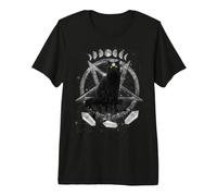 Moon Phases Witch Black Cat Pagan Wicca Wiccan Halloween T-Shirt Haut de Gamme