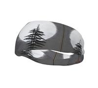 Moon Pine Tree Bandeau de sport absorbant la transpiration élastique respirant unisexe pour course à pied fitness yoga et autres sports