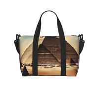 Moon Pine Tree Sac de voyage à bandoulière résistant à l'eau, grand bagage à main avec sangle réglable, multi-compartiments pour la gym, les voyages, l'extérieur, Rêver des pyramides de Khoufu, Taille