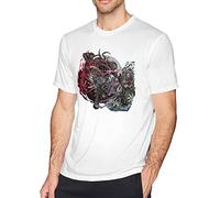 Moon Presence Silhouette Bloodborne Men T-Shirt Short Sleeve Casual Crew Neck Summer Tee Tops Shirts White T-Shirts à Manches Courtes(X-Large)