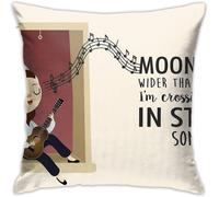 Moon River Lyrics Par Audrey Hepburn - Breakfast At Tiffany's Housse De Coussin Décorative Pour Canapé Et Chambre À Coucher 45,7 X 45,7 Cm