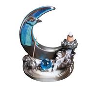 Moon Shaped Diffuser, Back Flow Incense Cone Burner, Waterfall Ceramic Incense Cone Holder for Home Room House Entryway Cabin Table Desk