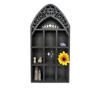 Moon Shelf - Présentoir Mural En Bois, Étagère En Pour Bibelots | Armoire Gothique En Forme De Fenêtre Pour Chambre À Coucher, Vernis À Ongles, Pierres Et Petits Objets De Collection, Présento